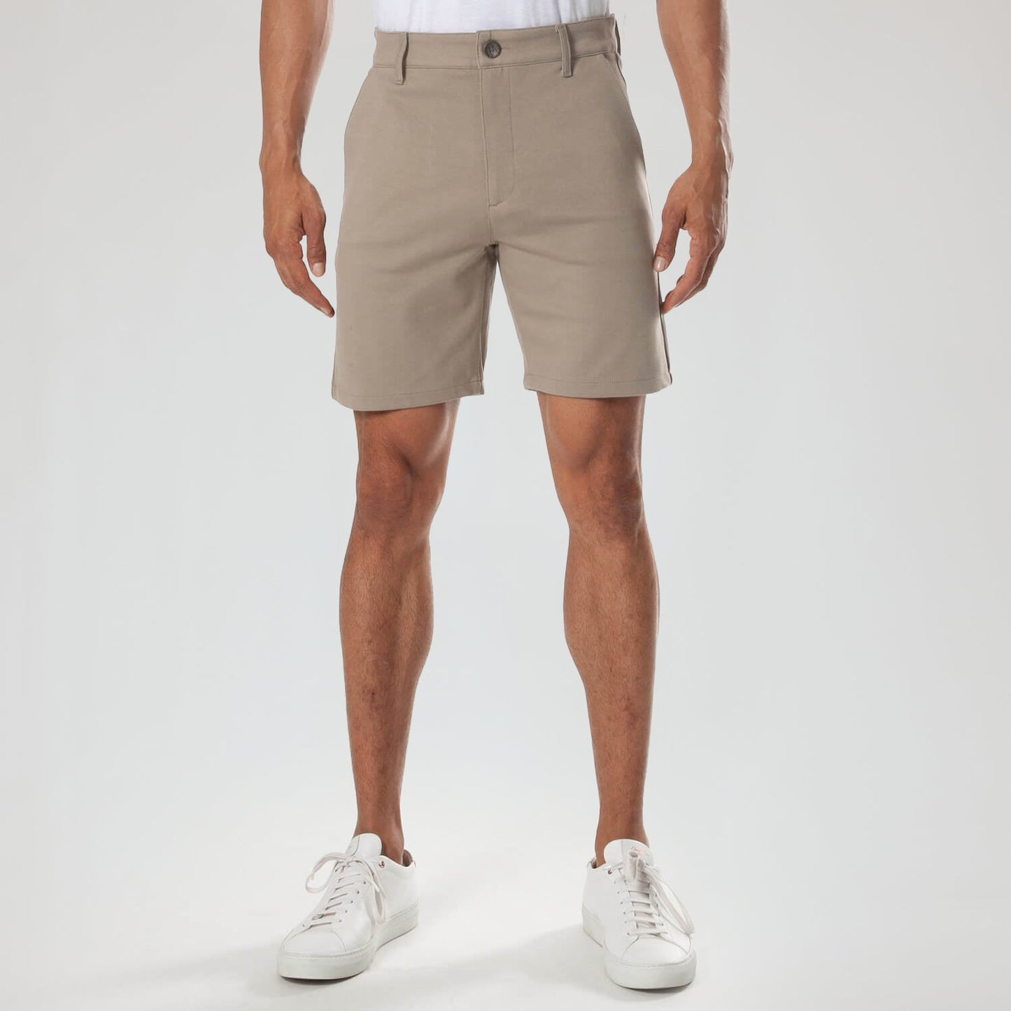 7" Military Green & Khaki Comfort Knit Chino Shorts 2-Pack