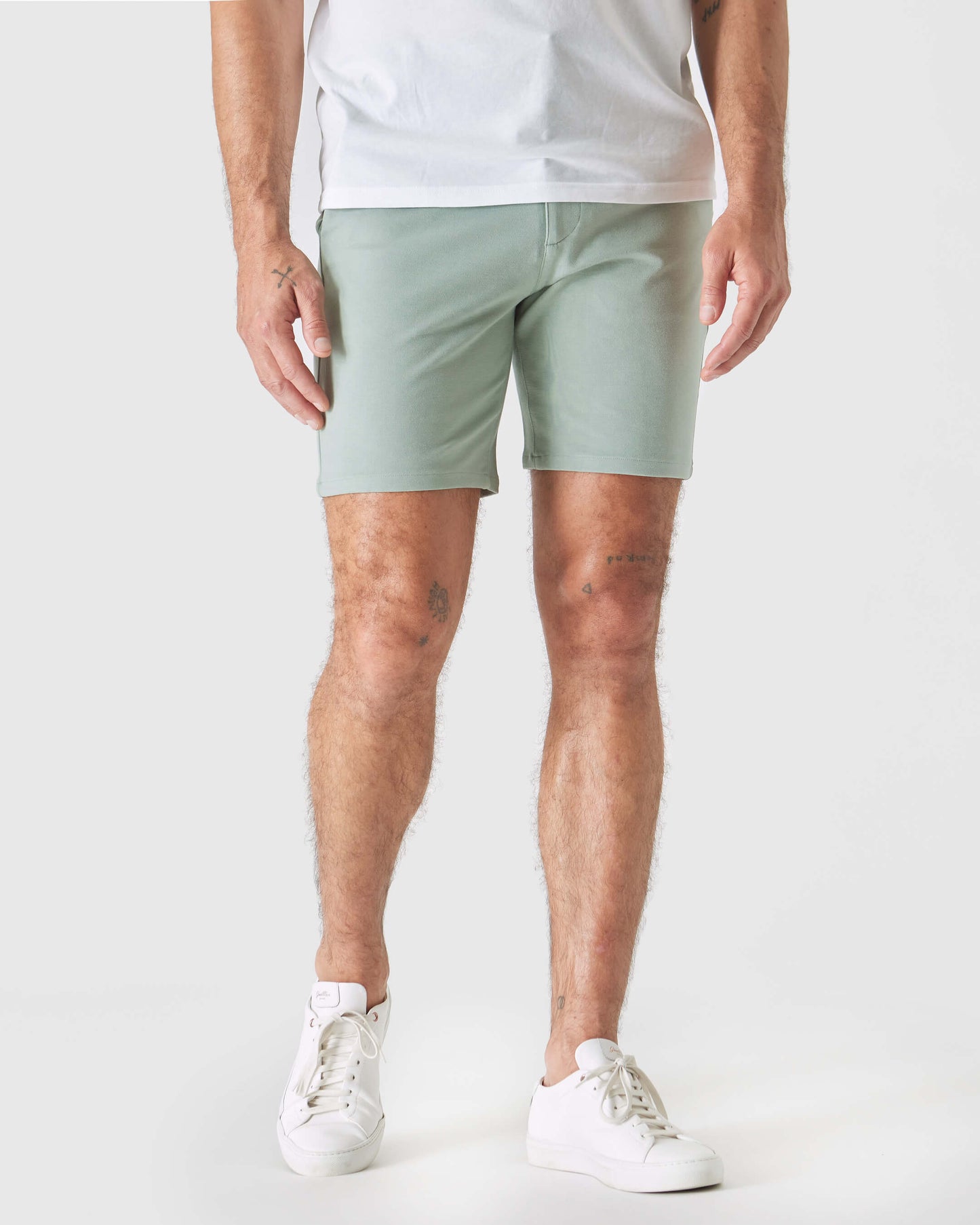 7" Slate Green Comfort Knit Chino Shorts