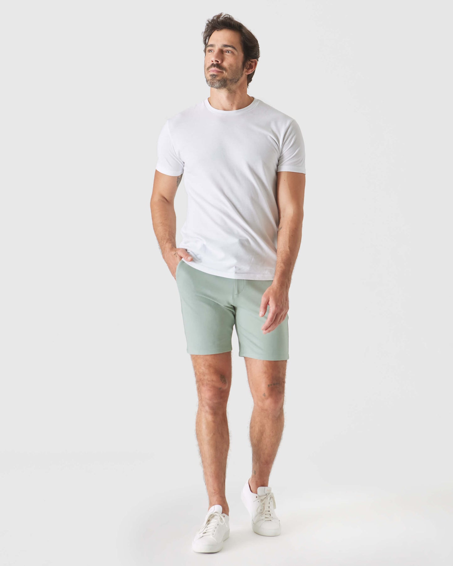 7" Slate Green Comfort Knit Chino Shorts