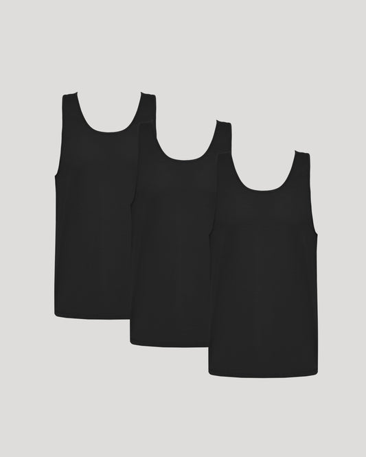 Black Sleeveless Active Mesh Tank 3-Pack