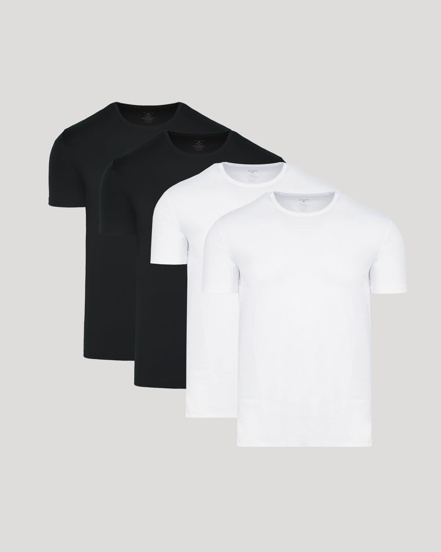Black & White Pima Crew Neck 4-Pack