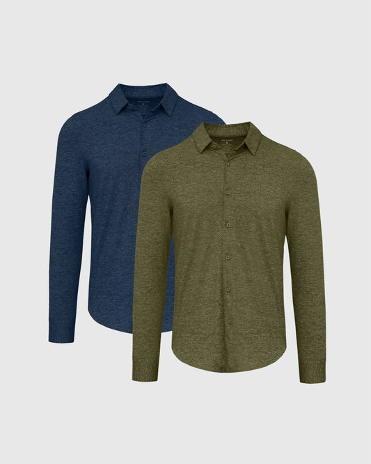 Green & Navy Do-It-All Comfort Shirt 2-Pack