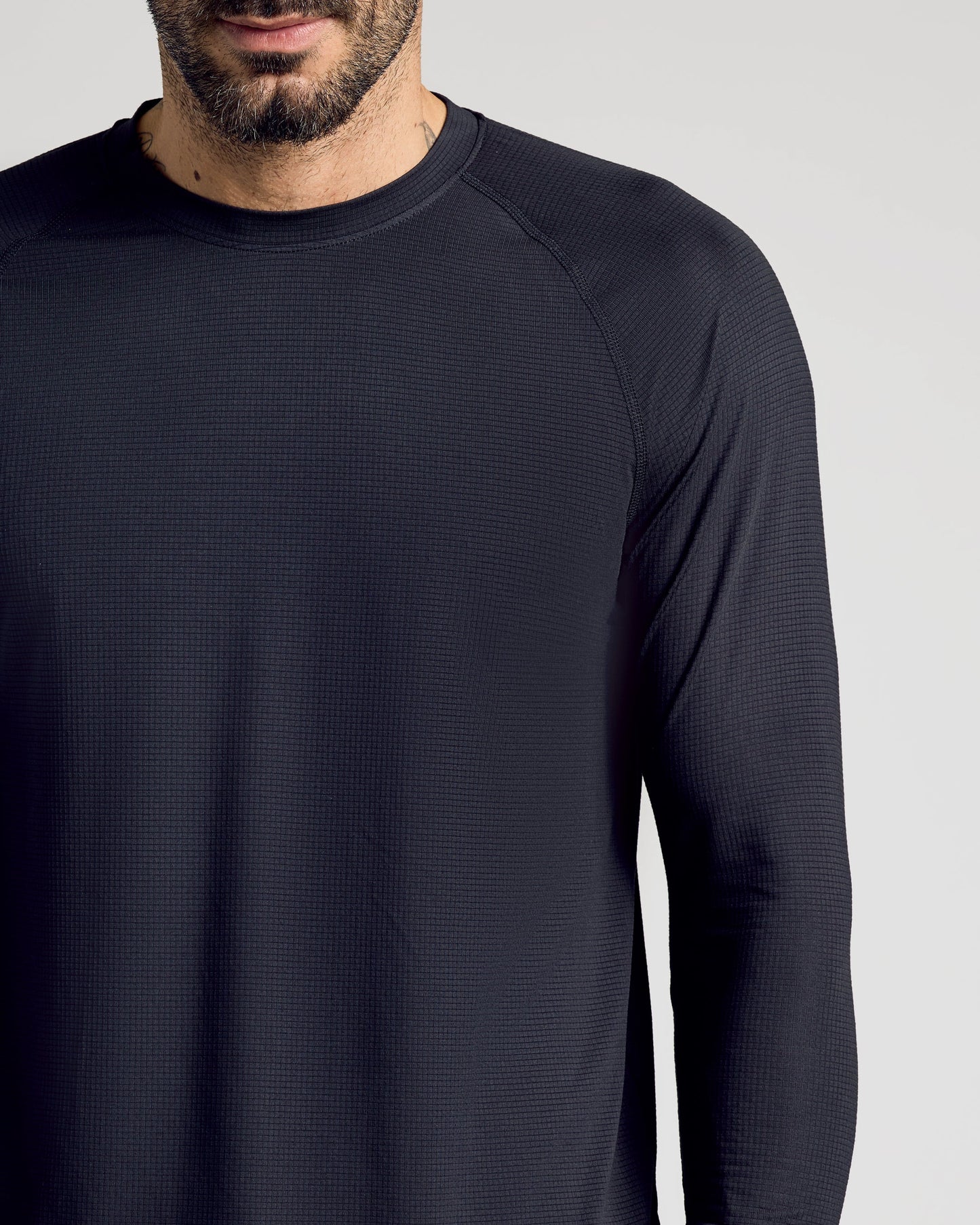Black Long Sleeve Active Mesh Crew 3-Pack
