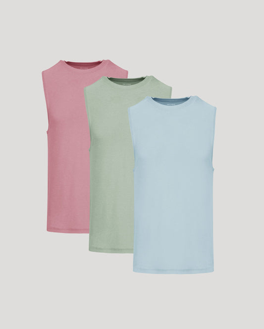 Limited Spring Sleeveless Active Muscle Tee 3-Pack