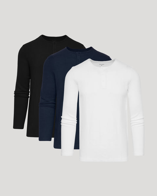 Standard Waffle Long Sleeve Henley 3-Pack
