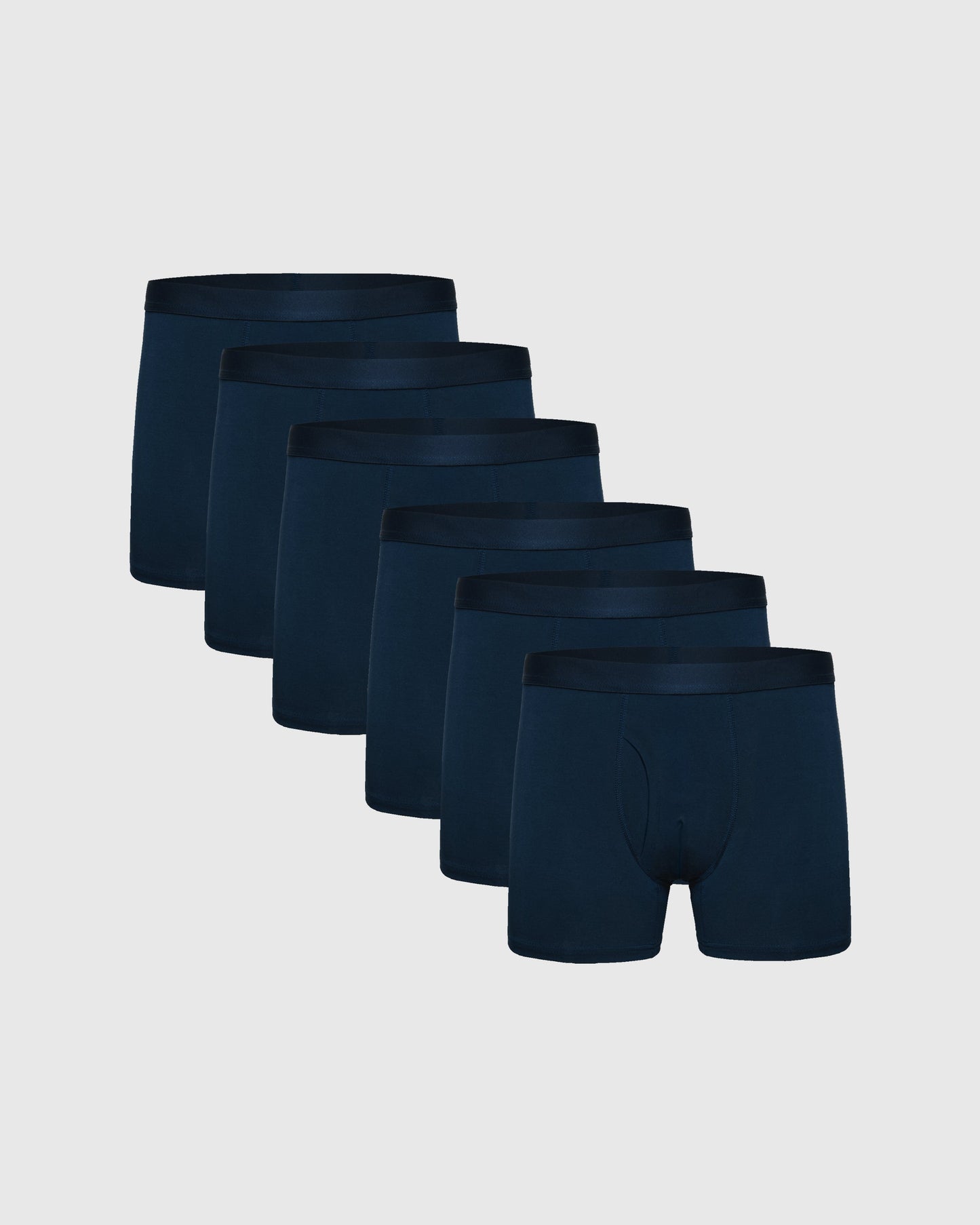 Navy Boxer Trunks W/ Fly 6-Pack