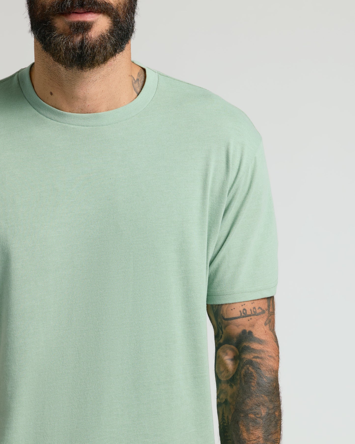 Heather Slate Green Classic Crew Neck