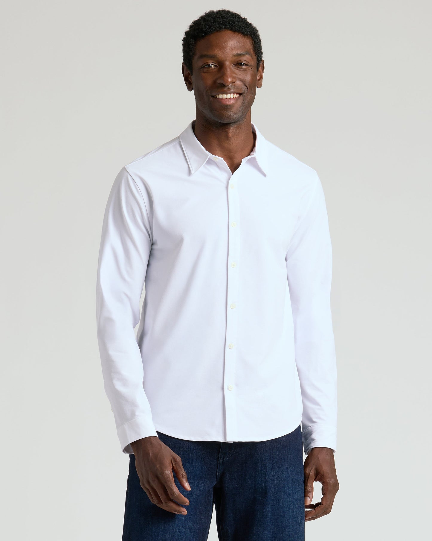 Oak & White Standard Long Sleeve Modern Knit Oxford 2-Pack