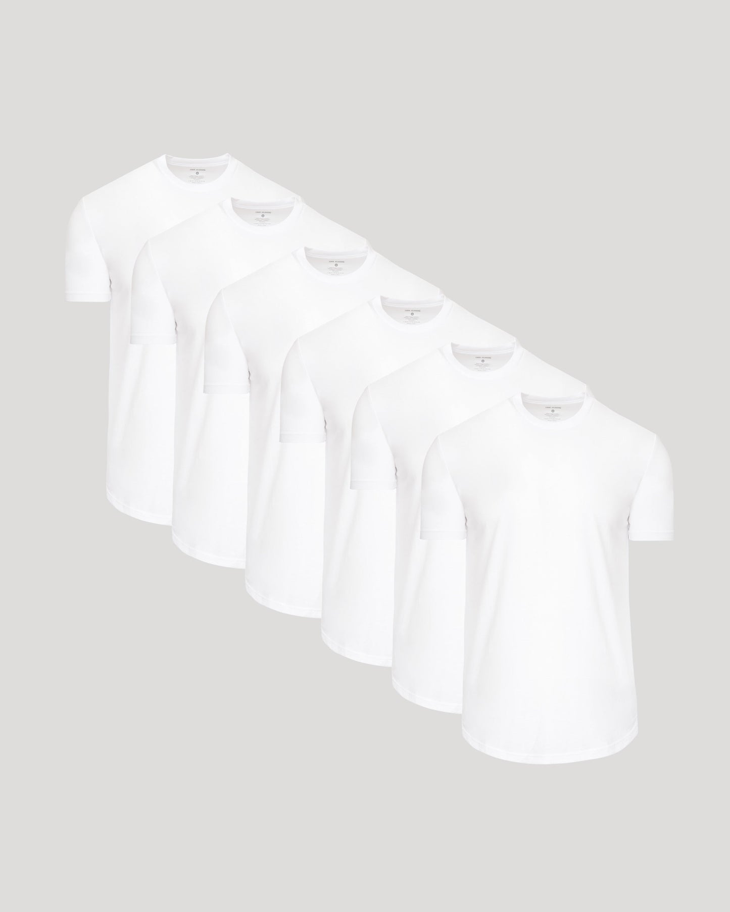 White Curved Hem Classic Crew Neck 6-Pack